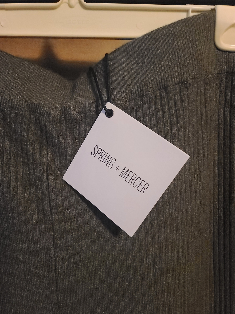 Olive Ribbed Wide-Leg Knit Pants - Picture 3 of 6